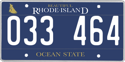 RI license plate 033464