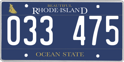 RI license plate 033475