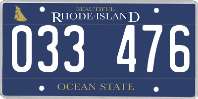 RI license plate 033476