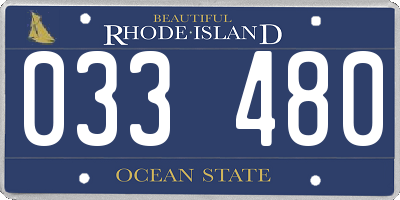 RI license plate 033480