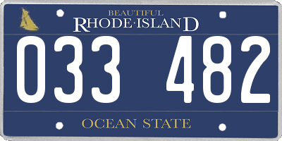 RI license plate 033482