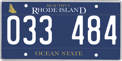 RI license plate 033484