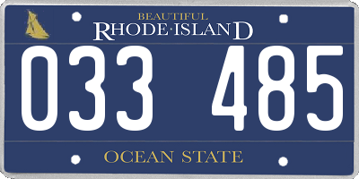 RI license plate 033485