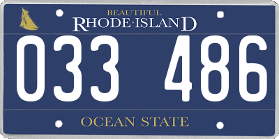 RI license plate 033486
