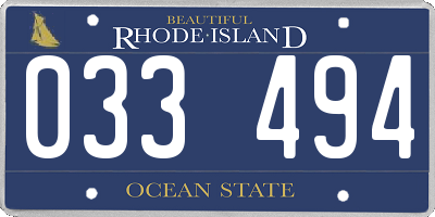 RI license plate 033494
