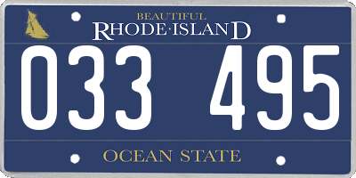 RI license plate 033495