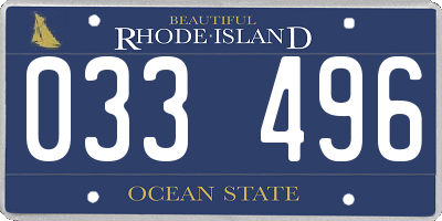 RI license plate 033496