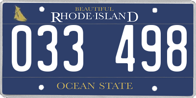 RI license plate 033498