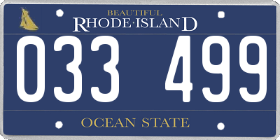 RI license plate 033499