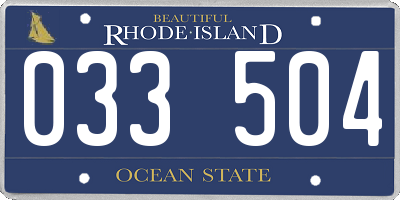 RI license plate 033504