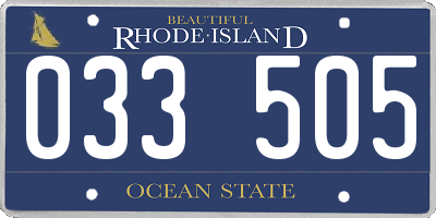 RI license plate 033505