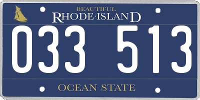 RI license plate 033513