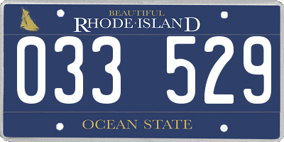 RI license plate 033529