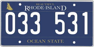 RI license plate 033531