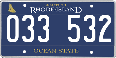 RI license plate 033532