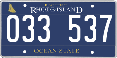 RI license plate 033537