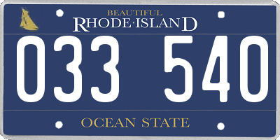 RI license plate 033540