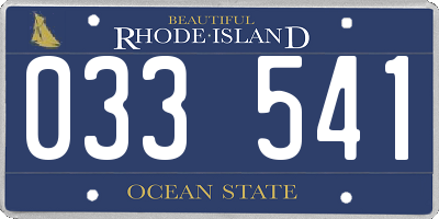 RI license plate 033541
