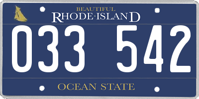 RI license plate 033542