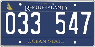 RI license plate 033547