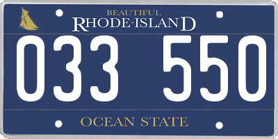 RI license plate 033550