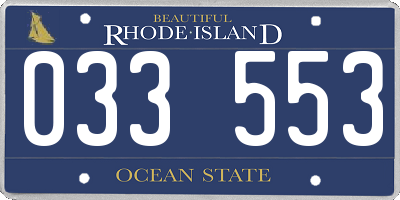 RI license plate 033553