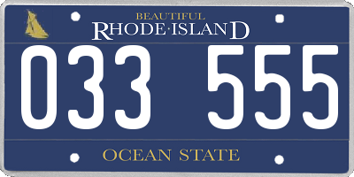 RI license plate 033555