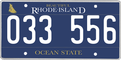 RI license plate 033556