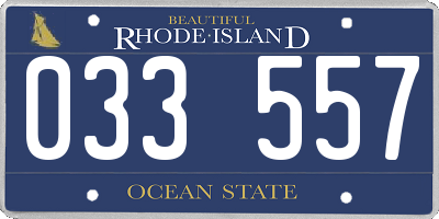 RI license plate 033557