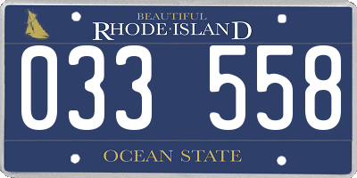 RI license plate 033558