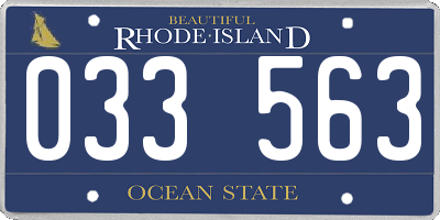 RI license plate 033563