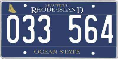 RI license plate 033564