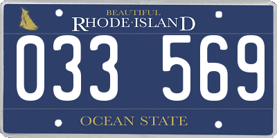 RI license plate 033569
