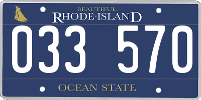 RI license plate 033570