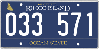 RI license plate 033571
