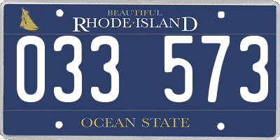 RI license plate 033573
