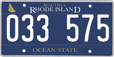 RI license plate 033575
