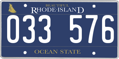 RI license plate 033576