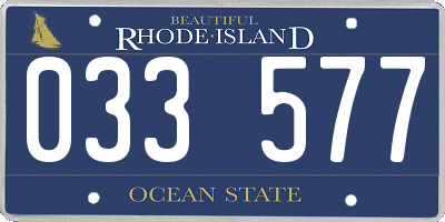 RI license plate 033577