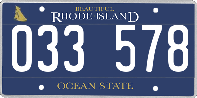 RI license plate 033578
