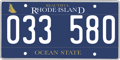 RI license plate 033580