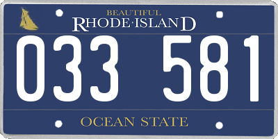 RI license plate 033581