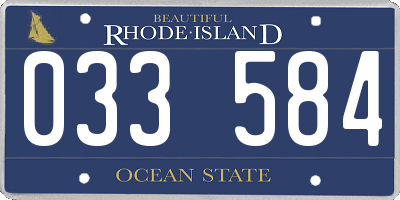 RI license plate 033584