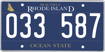 RI license plate 033587