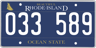 RI license plate 033589