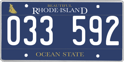 RI license plate 033592