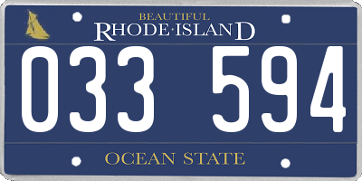 RI license plate 033594
