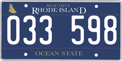 RI license plate 033598