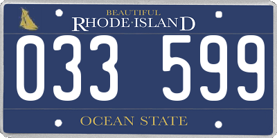 RI license plate 033599