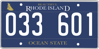 RI license plate 033601